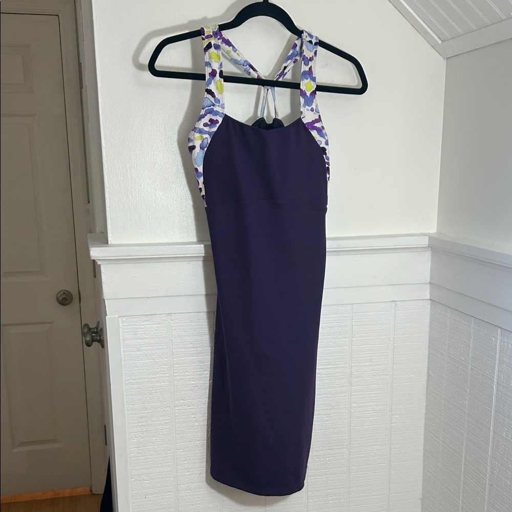 Title Nine Purple Floral-Print Strap Sheath Dress
